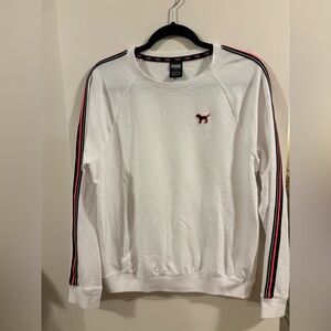 Victoria's Secret White Sweatshirt with Pink Accents
